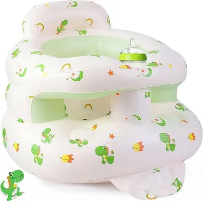 Productafbeelding van Opblaasbaar Babyzitje Dinosaurus voor Baby's van 3-36 Maanden met Vangrail
