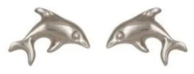 Produktbild von Kinder Ohrstecker springende Delfine Silber