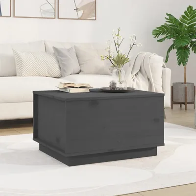 Produktbild von "2026 Promotion" Couchtisch Wohnzimmer - Kaffeetisch - Grau 60x50x35 cm Massivholz Kiefer - Sofatisch CC27691
