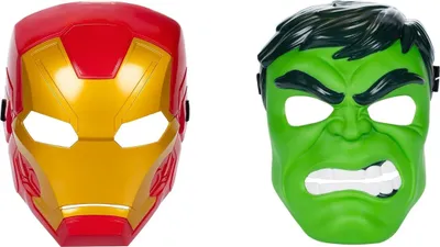Produktbild von Hasbro Marvel Avengers Multipack Iron Man & Hulk Masken 2er-Pack flexibel 5+