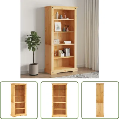 Produktbild von The Living Store Bücherschrank 5 Fächer Mexiko-Stil Kiefernholz 81x40x170 cm