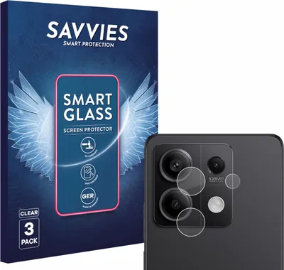 Produktbild von 3x Savvies Schutzglas Folie für Xiaomi Redmi Note 13 Pro 5G (NUR Kameraschutz) 9H Panzer Schutzfolie Glas Displayschutz klar transparent