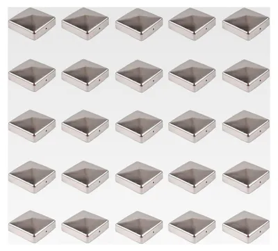 Produktbild von 25x Pfostenkappen Edelstahl Pyramide/Kugel (101 x 101 mm Pyramide)