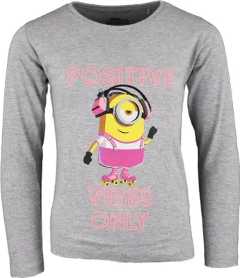 Produktbild von Die Minions Mädchen langarm T-Shirt – Grau / 104