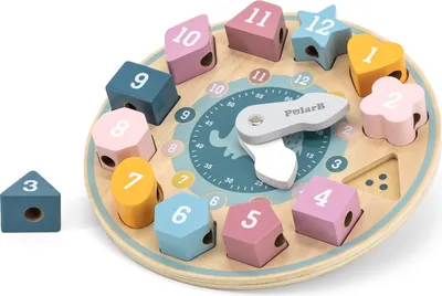 Zdjęcie produktu dla VIGA PolarB Sorter Kształtów Zegar nawlekanka Montessori