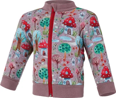 Produktbild von Baby-Sweatjacke warm - Fliegenpilze Altrosa