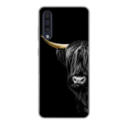 Produktbild von MuchoWow® Handyhülle Schutzhülle Hülle für Samsung Galaxy A50 Schottischer Hochländer - Kühe - Gold Silikon Softcase Handy Hülle - Mobiltelefonhülle