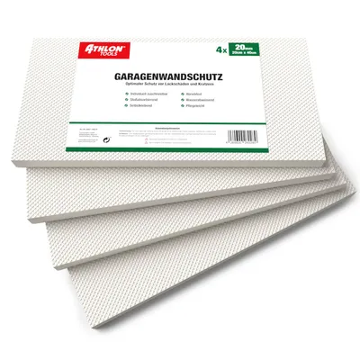 Produktbild von ATHLON TOOLS 4x MaxProtect Premium Garagen-Wandschutz - Selbstklebend - weiß