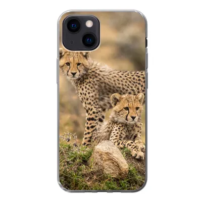 Produktbild von MuchoWow® Handyhülle Schutzhülle Hülle für iPhone 13 mini Leopard - Jungtier - Natur Silikon Softcase Handy Hülle - Softcase
