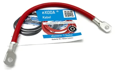Zdjęcie produktu dla Kabel bateryjny Exoda, 35 mm², 20 cm, złącze M8, czerwony, elastyczny, miedziany, do samochodów i łodzi