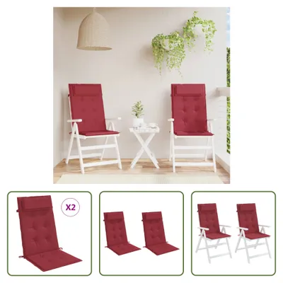 Produktbild von The Living Store Hochlehner-Auflagen 2 Stk. Weinrot Oxford-Gewebe