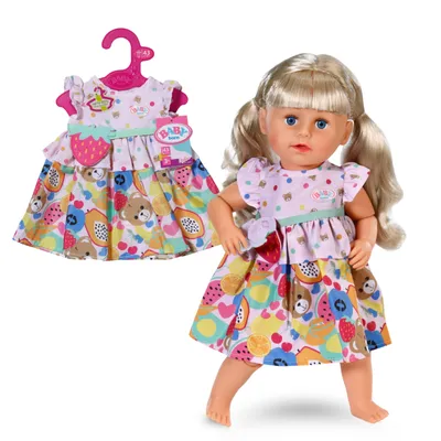 Produktbild von BABY born Kleid Früchte mit bunten Frucht- und Bärenaufdruck für 43cm Puppen