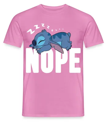 Produktbild von Lilo & Stitch | Schlafender Stitch Nope Männer T-Shirt, XXL, Pink