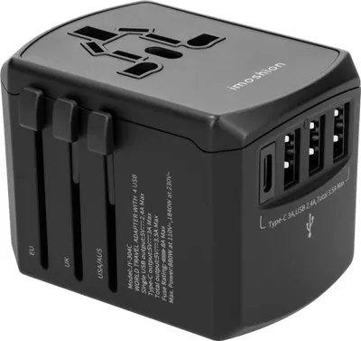 Productafbeelding van Imoshion universele reisadapter - USB-C & USB-A - Zwart