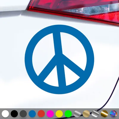 Produktbild von PantherPixel Peace Aufkleber Symbol Frieden Zeichen Love Sticker Auto Geschenkidee Farbe Blau