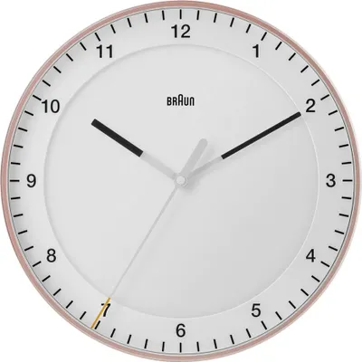 Produktbild von Braun Klassische Funkwanduhr in Pink/Weiß / präzises Leisegangwerk / Sekundenzeiger mit Floating-Effekt (ohne Ticken) / gehärtetes Glas / 30 cm