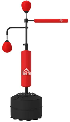 Image de Support pour sac de frappe 4 en 1 | Couleur : Rouge, Noir | Dimensions : 50 x 88 x 160-230 cm
