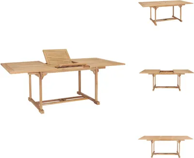 Image de vidaXL Table de jardin extensible 150-200 x 100 x 75 cm teck massif - Tables de jardin