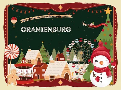 Produktbild von vianmo Holzschild 30x40 cm Weihnachten Grüße ORANIENBURG