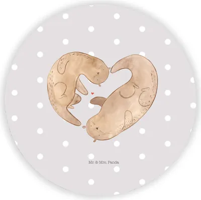 Produktbild von Mr. & Mrs. Panda magnet Otter Herz - Grau Pastell - Geschenk, whiteboardmagnet, pinnwand, Liebe, Seeotter, Kühlschrankmagnet, für magnettafel, kühlschrank