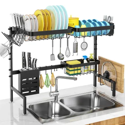 Imagen del producto de Estante de escurreplatos de acero inoxidable 304, de 65 cm, con patas antideslizantes, para la cocina