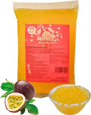 Produktbild von Bubble Tea Popping Boba - 600g Passionsfrucht/Maracuja- Aktion: 1 Gratis 600g Packung - Super Ideen zum selber machen und Partys