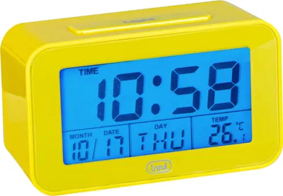 Obrázok produktu pre Trevi 0SL3P5005, Digitálny budík, Obdĺžnik, Žltá, 12 / 24h, F, °C, LCD