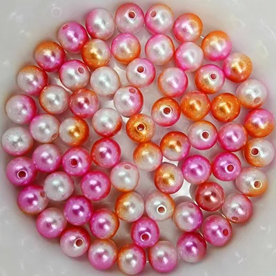 Immagine prodotto di Perline di cera colorate scintillanti circa 100 pezzi, 8 mm, rosa, bianco, arancione