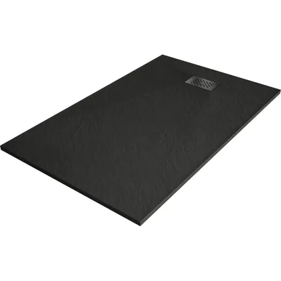 Zdjęcie produktu dla Mexen Hugo brodzik prostokątny SMC 140 x 80 cm, czarny, maskownica czarna - 42708014-B