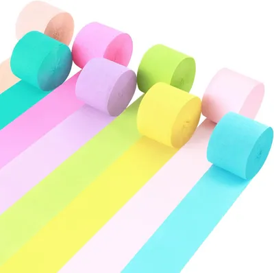 Image de Papier crépon pastel, 8 rouleaux, 4,5 cm x 25 m, pour la décoration