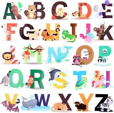 Imagen del producto de Calcomanía 26 letras del alfabeto, adhesivos para pared removibles, pegatinas, decoración, coloridos adhesivos con motivos de animales y el alfabeto para decorar la habitación de los niños