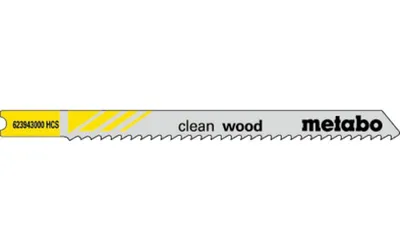 Produktbild von Metabo 5 U-Stichsägeblätter "clean wood" 82/ 2,5 mm, HCS, Universalschaft 5 Stk