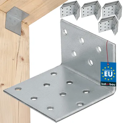 Obrázok produktu pre KOTARBAU® Sada 50 ks uhlových spojok, uhlové spojky pre ťažké zaťaženie 40x60x60 mm, pozinkovaná oceľ, uhlové spojky, stabilné, odolné, spojky na nosníky, strieborné