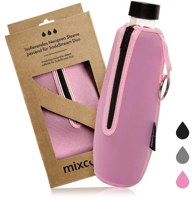 Productafbeelding van mixcover geïsoleerde flessenhouderhoes voor SodaStream Duo, roze