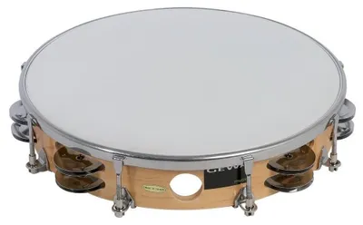 Produktbild von Tambourin 10" mit 16 Paar Stahlschellen, Maple Holzrahmen, Kunststofffell