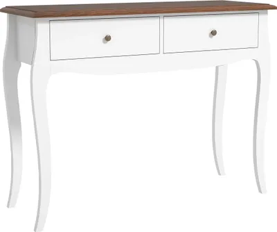 Image de Console - Table de couloir - Avec 2 tiroirs - 100×35×76,5 cm - Montage Requis - Blanc
