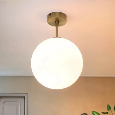 Obrázek produktu pro Ručně vyráběné stropní svítidlo skleněná koule z pravé mosazi kulaté stropní svítidlo s vintage designem obývací pokoj kuchyně