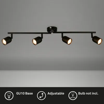Immagine prodotto di BRILONER Lampada da soffitto, orientabile, attacco GU10, nero, 70,5 x 8 x 11 cm