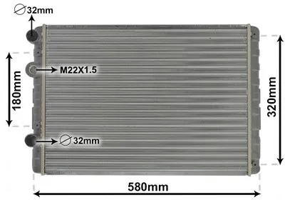 Produktbild von VAN WEZEL 58002130 Kühler Wasserkühler Motorkühler für VW POLO (6N2) Polo Schrägheck (6N1)
