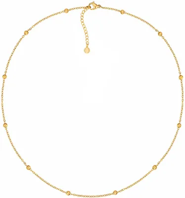 Produktbild von day.berlin Damen Choker Halskette Ivy, Kugel Kette 39+5cm in Gold
