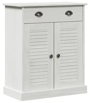 Imagen del producto de Armario de baño con puerta, en blanco y blanco envejecido