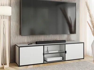 Produktbild von KierMoebel Tv Schrank LUNO 3, Modern Lowboard Weiß  156,4x42x38,8 cm