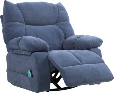 Produktbild von Massagesessel mit Wärme- & Liegefunktion, drehbar, bis 150 kg, Metallgestell, 98x90x98cm, Blau