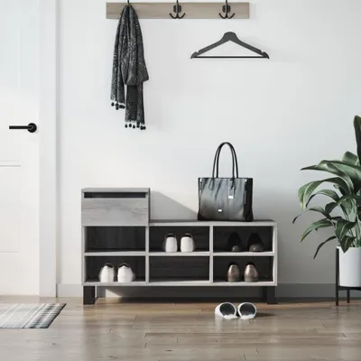 Produktbild von Grauer Schuhschrank in Sonoma 102 x 36 x 60 cm aus Holzwerkstoff