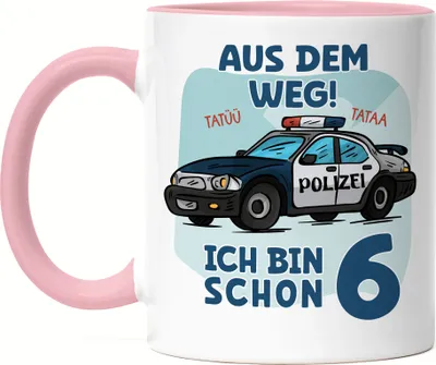 Produktbild von Aus Dem Weg Ich Bin Schon 6 Tasse Rosa Happy Birthday Geburtstagsparty 6. Geburtstag Alles Gute Geburtstagsfeier