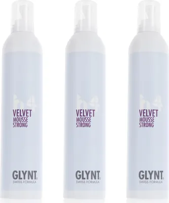 Produktbild von GLYNT Velvet Mousse Strong 3 x 500 ml Schaumfestiger starker Halt Set