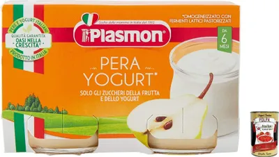 Produktbild von 6x Plasmon Pera e Yogurt 2x120g + Italian Gourmet polpa 400g