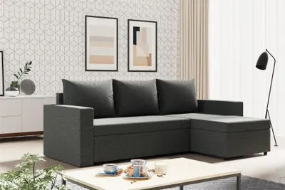 Produktbild von Ecksofa Sofa MERLE mit Schlaffunktion in div. Farbvarianten Ottomane Rechts