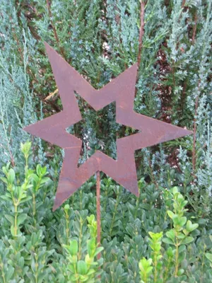Produktbild von Edelrost Gartenstecker Stern asymmetrisch offen, groß