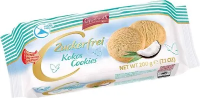 Produktbild von Coppenrath Kokos Cookies Zuckerfrei mit feinem Kokosaroma 200g